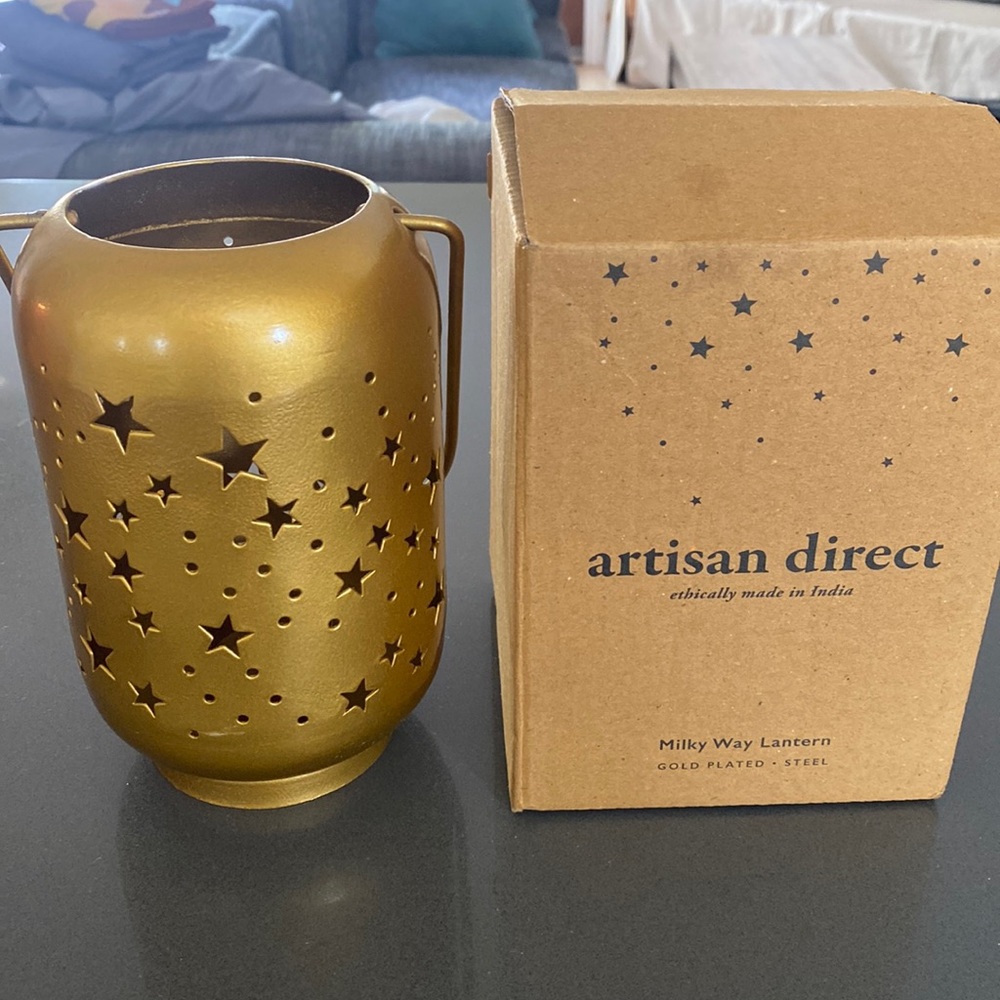 New in Box Artisan Direct Gold Plated Milky Way Lantern